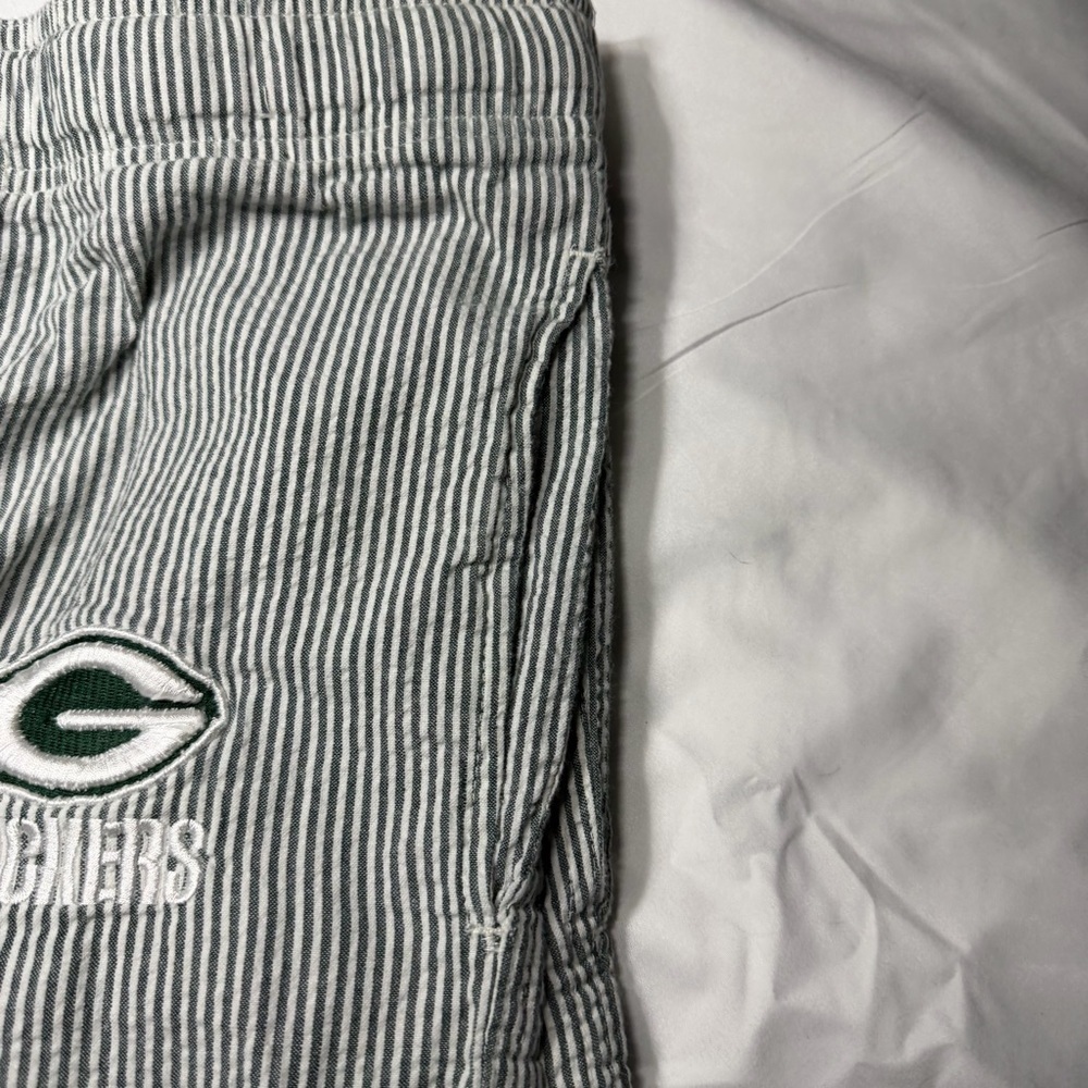 Green Bay Packers Lounge Pajama Pants Reebok NFL Team Apparel Striped Size Small - Picture 7 of 7
